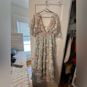 Floral Ruffle Maxi Dress